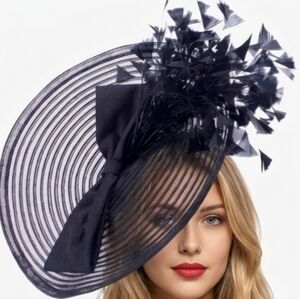 Beloved Millinery Fabulous Black Fascinator Hat Feathers Derby Tea Church Brunch
